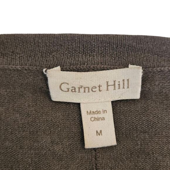 Garnet Hill 100% Cashmere Draped Button Front Top Sweater Green Women's Medium - Picture 4 of 7